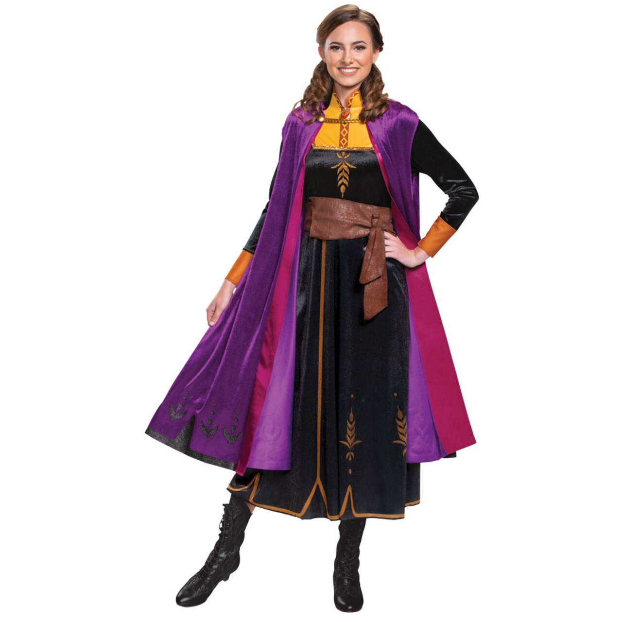The Costume Center Black and Purple Frozen Anna Deluxe Adult Women Halloween Costume - Medium